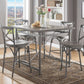HomeRoots 42" x 42" x 36" Gray Oak And Sandy Gray Counter Height Table