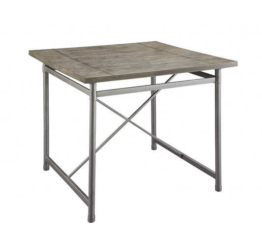 HomeRoots 42" x 42" x 36" Gray Oak And Sandy Gray Counter Height Table