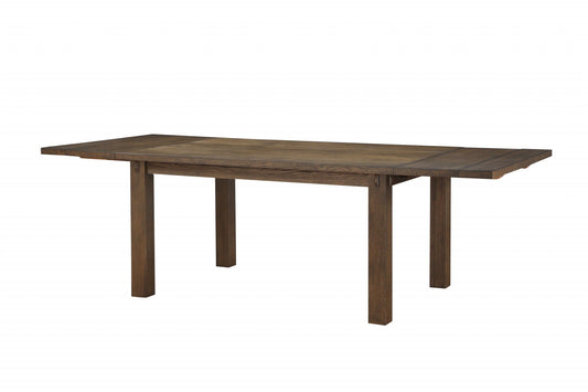 HomeRoots 42" x 96" x 30" Wood Dining Table in Dark Oak Finish