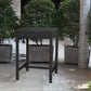 HomeRoots 42.5" x 29" x 29" Black Aluminum And Wicker Bar Table in Set of 5