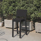 HomeRoots 42.5" x 29" x 29" Black Aluminum And Wicker Bar Table in Set of 5
