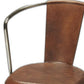 HomeRoots 43" Bar Chair With Footrest With Brown and Gold Finish