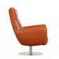 HomeRoots 43" Contemporary Leather Lounge Chair in Orange Finish