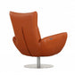 HomeRoots 43" Contemporary Leather Lounge Chair in Orange Finish