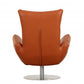 HomeRoots 43" Contemporary Leather Lounge Chair in Orange Finish