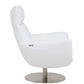 HomeRoots 43" Contemporary Leather Lounge Chair in White Finish