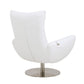 HomeRoots 43" Contemporary Leather Lounge Chair in White Finish
