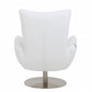 HomeRoots 43" Contemporary Leather Lounge Chair in White Finish