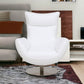 HomeRoots 43" Contemporary Leather Lounge Chair in White Finish