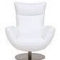 HomeRoots 43" Contemporary Leather Lounge Chair in White Finish