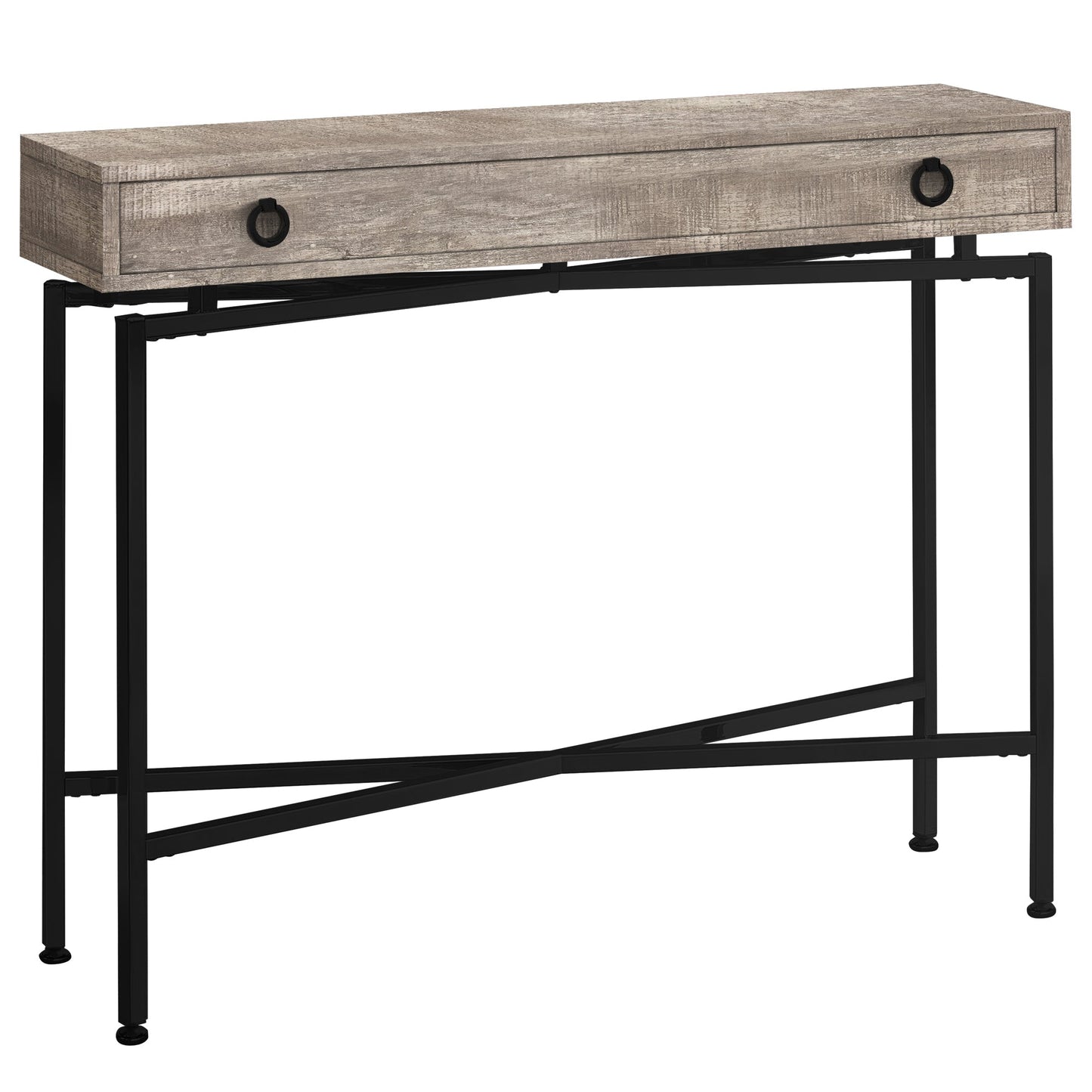 HomeRoots 43" Cross Leg Console Table With Taupe and Black Finish
