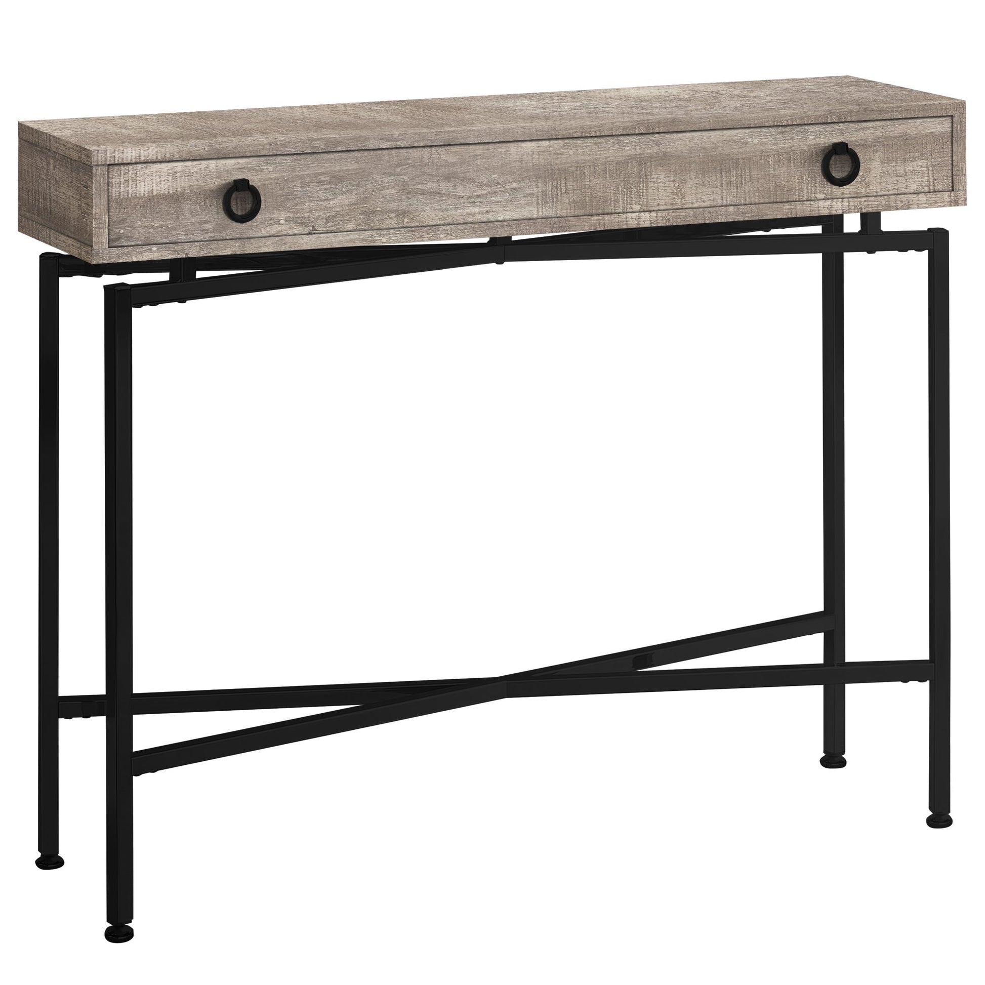 HomeRoots 43" Cross Leg Console Table With Taupe and Black Finish
