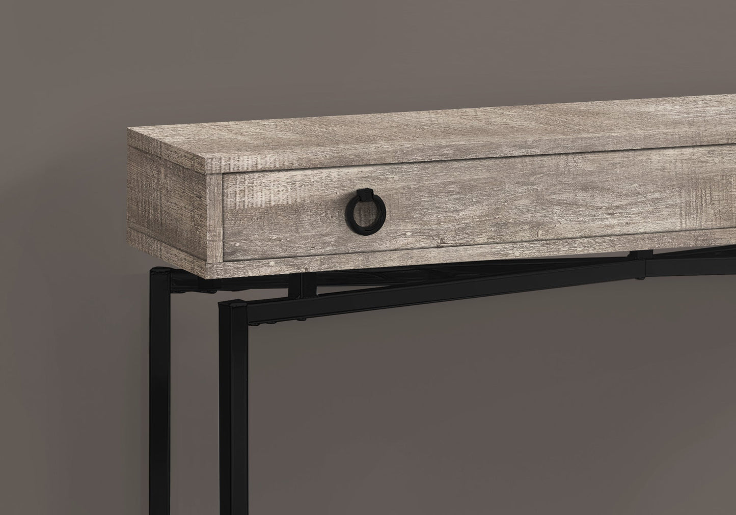 HomeRoots 43" Cross Leg Console Table With Taupe and Black Finish