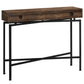 HomeRoots 43" Cross Leg Console Table in Brown and Black Finish