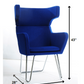 HomeRoots 43" Fabric Wool and Polyester Lounge Chair in Blue Finish