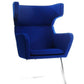 HomeRoots 43" Fabric Wool and Polyester Lounge Chair in Blue Finish