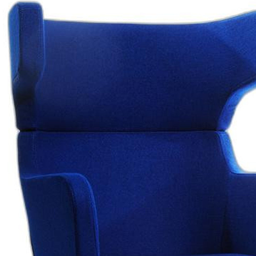 HomeRoots 43" Fabric Wool and Polyester Lounge Chair in Blue Finish