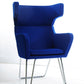 HomeRoots 43" Fabric Wool and Polyester Lounge Chair in Blue Finish