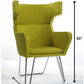 HomeRoots 43" Fabric Wool and Polyester Lounge Chair in Green Finish