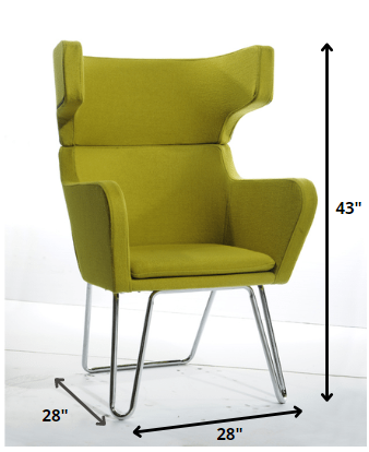 HomeRoots 43" Fabric Wool and Polyester Lounge Chair in Green Finish