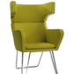 HomeRoots 43" Fabric Wool and Polyester Lounge Chair in Green Finish