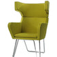 HomeRoots 43" Fabric Wool and Polyester Lounge Chair in Green Finish