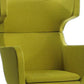 HomeRoots 43" Fabric Wool and Polyester Lounge Chair in Green Finish