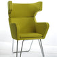 HomeRoots 43" Fabric Wool and Polyester Lounge Chair in Green Finish