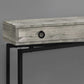 HomeRoots 43" Grey Reclaimed Wood Particle Board Accent Table With Black Legs