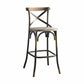 HomeRoots 43' High Back Antiqued Copper And Oak Finish Bar Chair