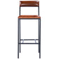 HomeRoots 43" Iron Bar Chair With Footrest in Brown and Black Finish