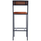 HomeRoots 43" Iron Bar Chair With Footrest in Brown and Black Finish