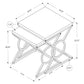 HomeRoots 43" White Metal Nesting Table in Set of 2