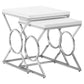HomeRoots 43" White Metal Nesting Table in Set of 2