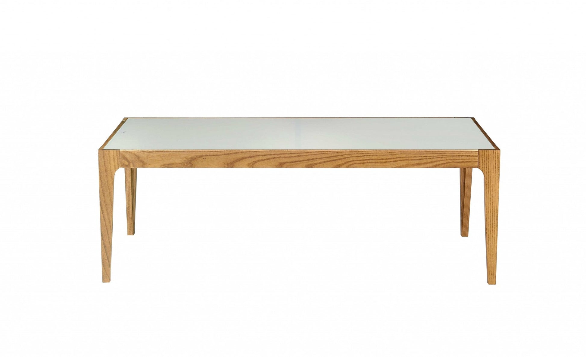 HomeRoots 43' x 24' x 15' Natural And Frost Glass Coffee Table