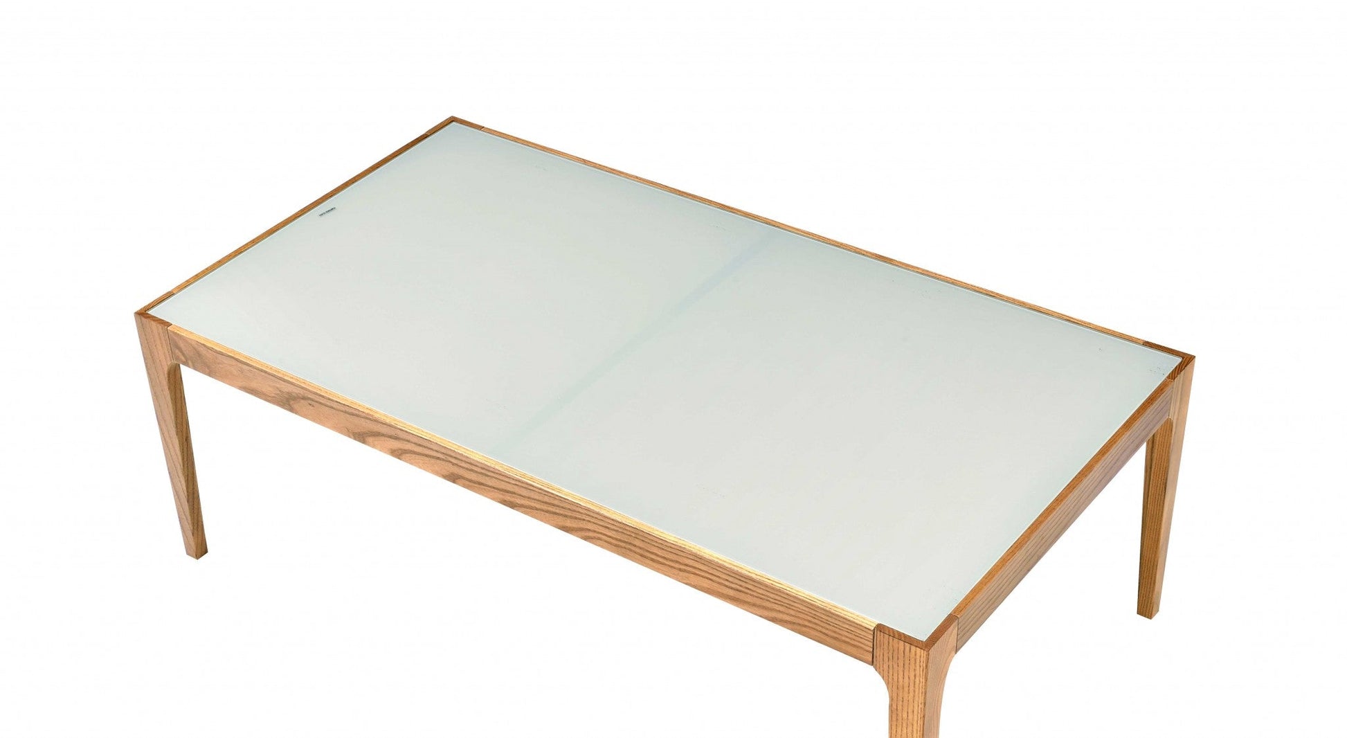 HomeRoots 43' x 24' x 15' Natural And Frost Glass Coffee Table