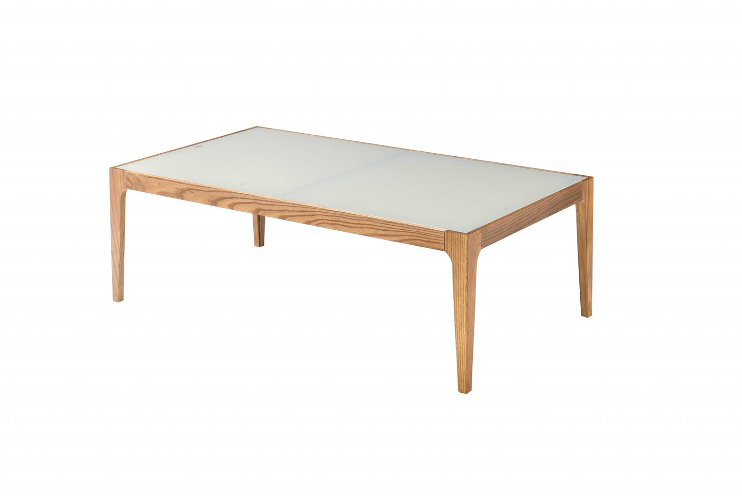 HomeRoots 43' x 24' x 15' Natural And Frost Glass Coffee Table