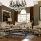 HomeRoots 44" Champagne Fabric Trellis Club Chair With Toss Pillows Included