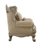 HomeRoots 44" Champagne Fabric Trellis Club Chair With Toss Pillows Included