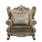 HomeRoots 44" Champagne Fabric Trellis Club Chair With Toss Pillows Included