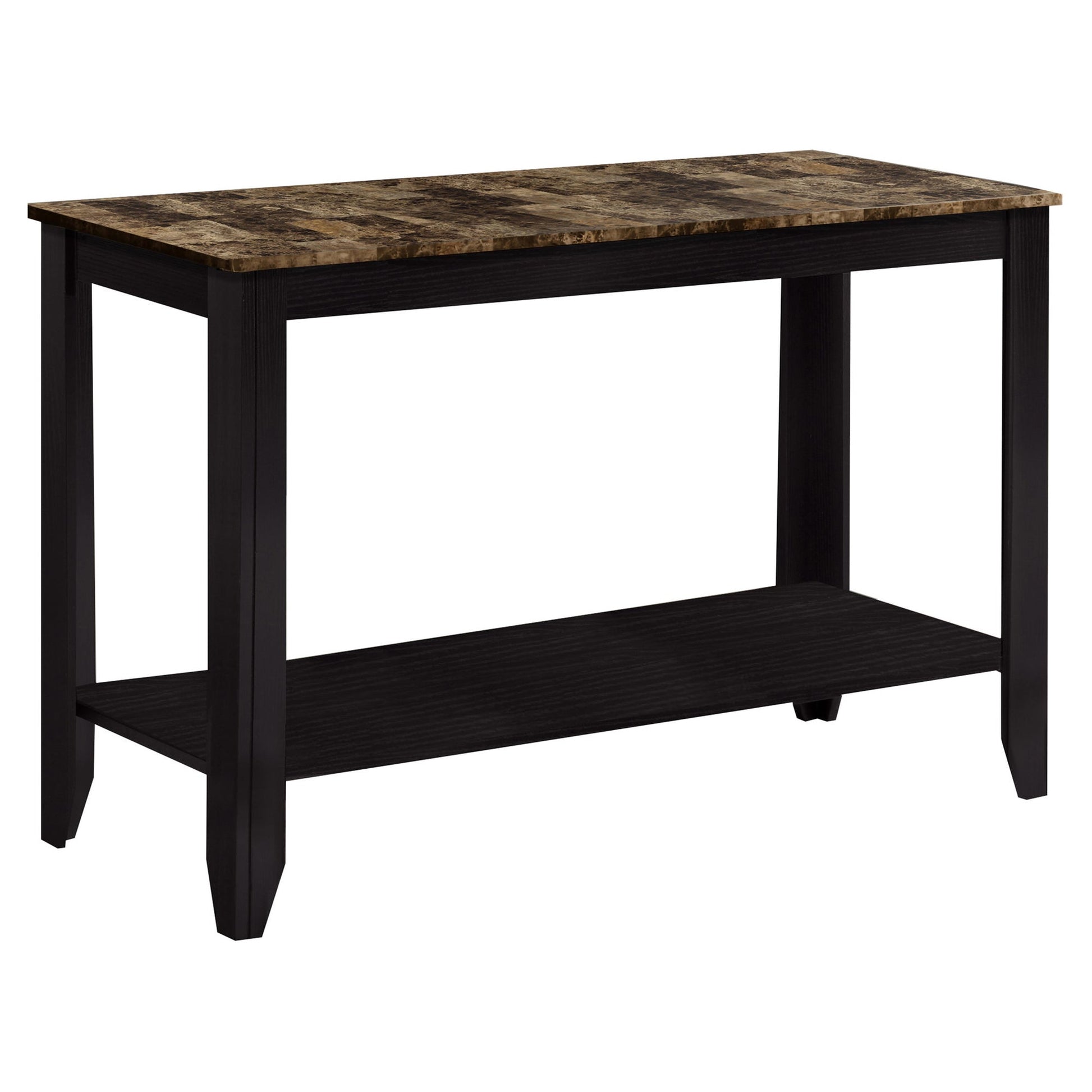 HomeRoots 44" Espresso And Brown Console Table With Storage