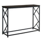HomeRoots 44" Rectangular Metal Hall Console Accent Table With Brown and Black Finish