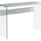 HomeRoots 44" Solid Console Table With Gray and Clear Finish