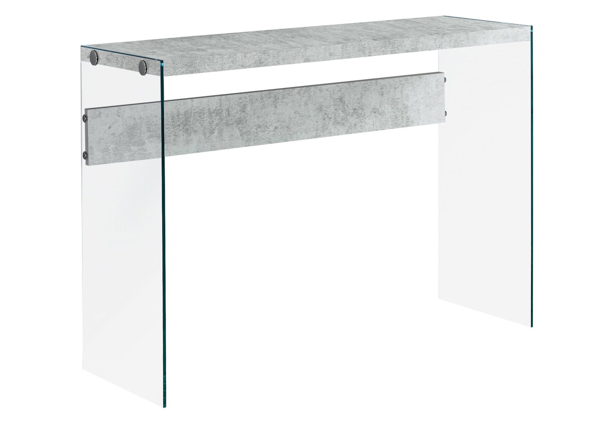HomeRoots 44" Solid Console Table With Gray and Clear Finish