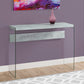 HomeRoots 44" Solid Console Table With Gray and Clear Finish