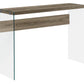 HomeRoots 44" Solid Console Table in Taupe and Clear Finish
