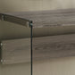 HomeRoots 44" Solid Console Table in Taupe and Clear Finish
