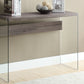 HomeRoots 44" Solid Console Table in Taupe and Clear Finish