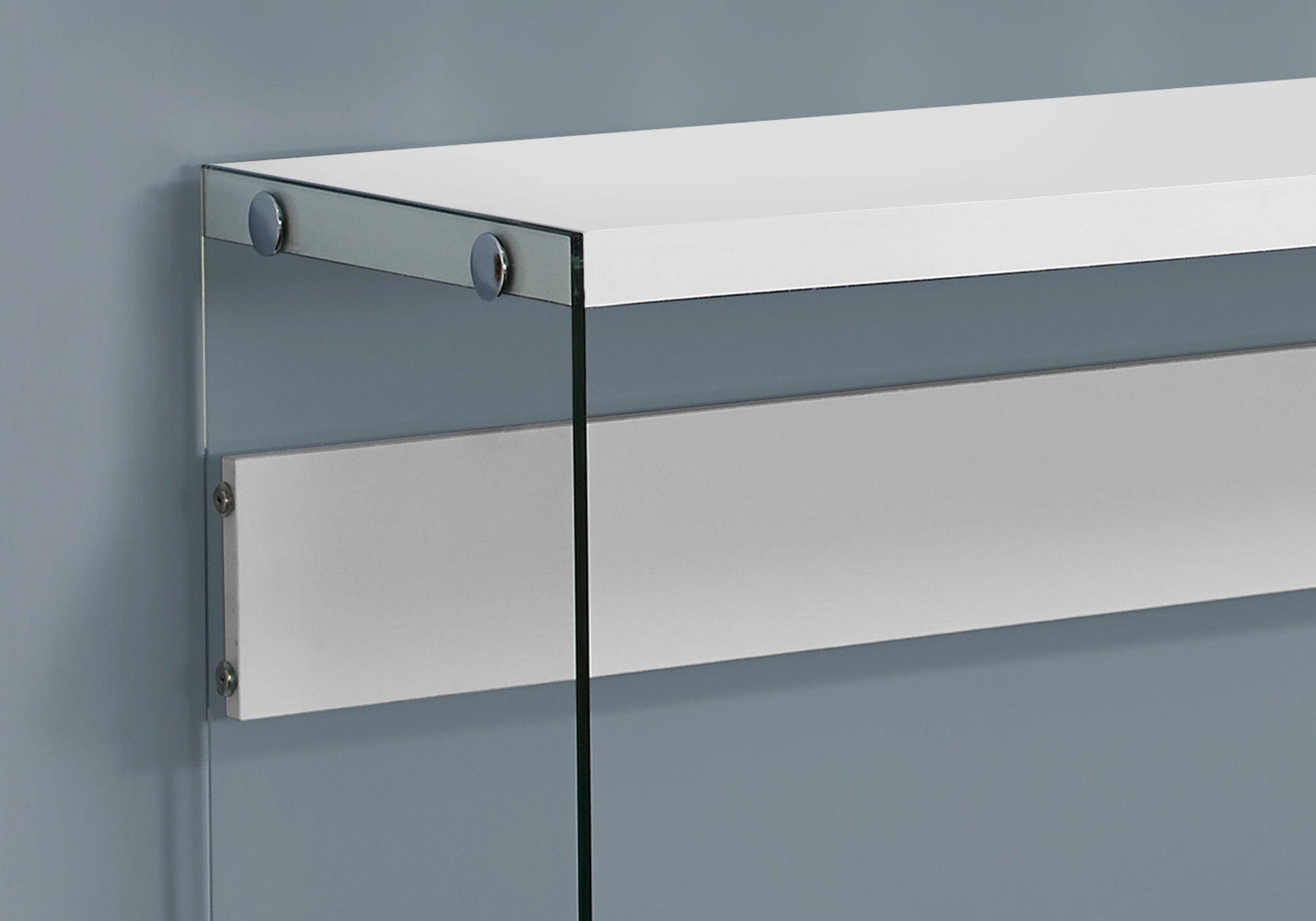 HomeRoots 44" White And Clear Solid Console Table