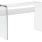 HomeRoots 44" White And Clear Solid Console Table